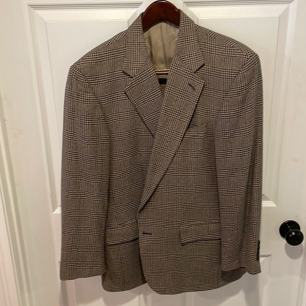 Vintage Houndstooth Givenchy Men’s Blazer 44R wool/silk full canvas